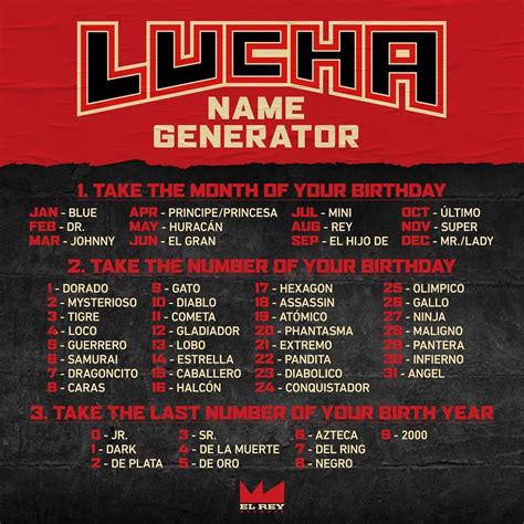 Luchador names generator. Things To Know About Luchador names generator. 